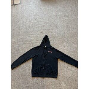 Moog Men's Black Fleece Full Zip Hoodie L Graphic Print Hooded Pockets